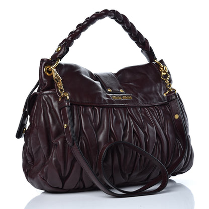 Miu Miu Nappa Matelasse Coffer Hobo Brown 3 of 9