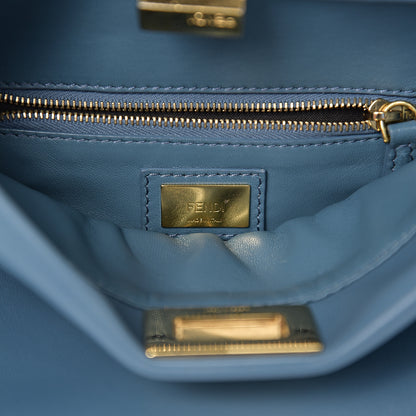 Fendi Nappa Mini Peekaboo Iconic Satchel Blue 5 of 8