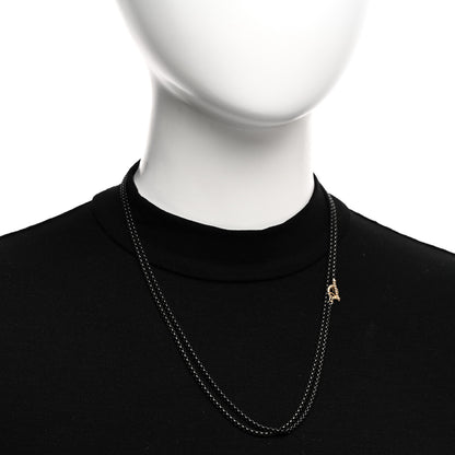 David Yurman Stainless Steel 14K Yellow Gold Acrylic Bel Aire Chain Necklace Black 2 of 4