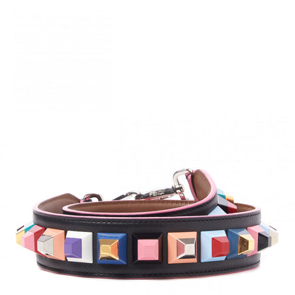 Fendi Vitello Dolce Plexiglass Bi-Color Studded Strap You Black Brownie Multicolor 2 of 6