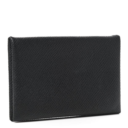 Hermes Epsom Calvi Card Case Black 3 of 8