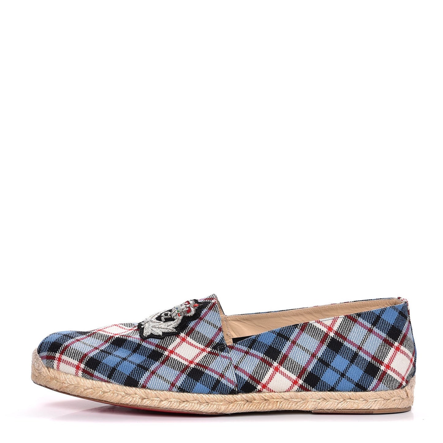 CHRISTIAN LOUBOUTIN Tartan Papi Hugo Espadrilles 46 Blue