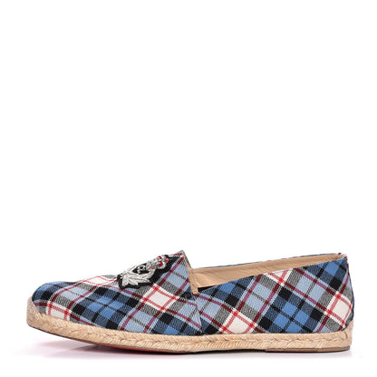 Christian Louboutin CHRISTIAN LOUBOUTIN Tartan Papi Hugo Espadrilles 46 Blue 1 of 9