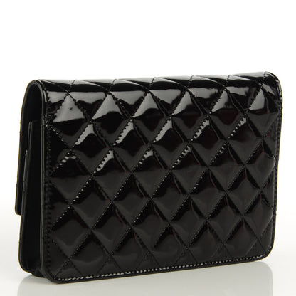 Chanel Patent Quilted Brilliant Wallet On Chain WOC Black 3 of 8