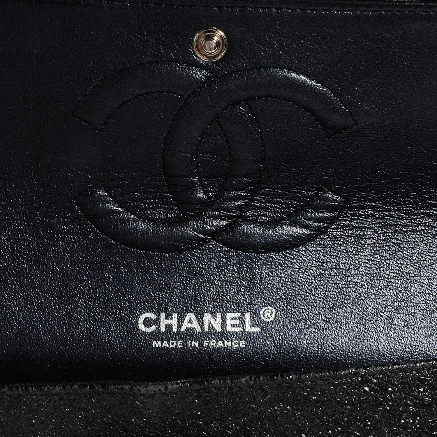Chanel Crackled Calfskin Medium Double Flap Black 7 of 9