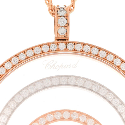Chopard 18K White Rose Gold Diamond Happy Spirit Large Pendant Necklace 3 of 5