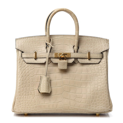Hermes Matte Alligator Birkin 25 Trench 1 of 34
