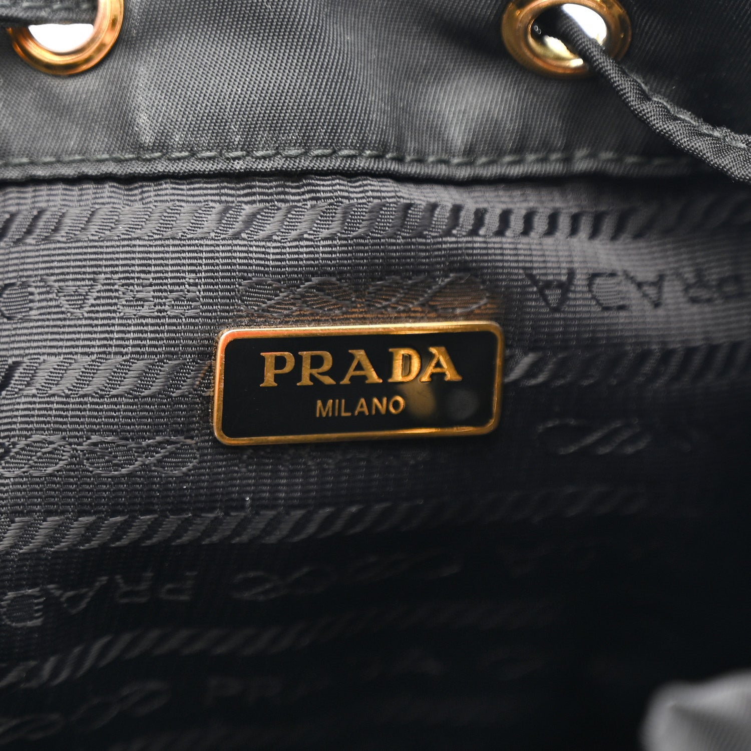 Prada Saffiano Tessuto Nylon Mini Bucket Crossbody Bag Black 6 of 9