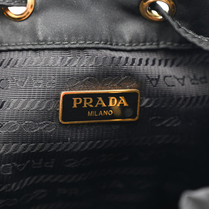 Prada Saffiano Tessuto Nylon Mini Bucket Crossbody Bag Black 6 of 9