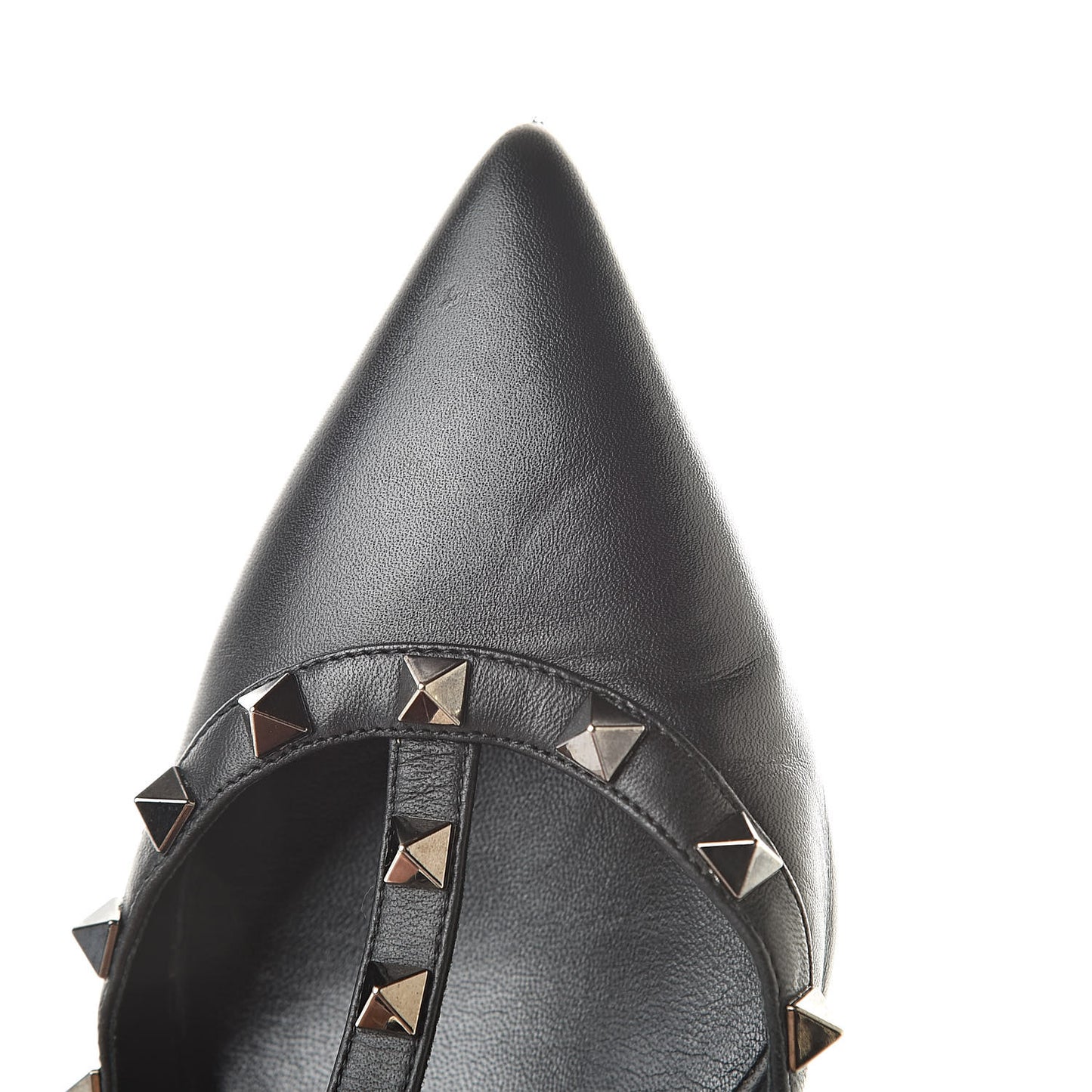 Nappa Rockstud Ankle Strap Low Heel Pumps 39 Black