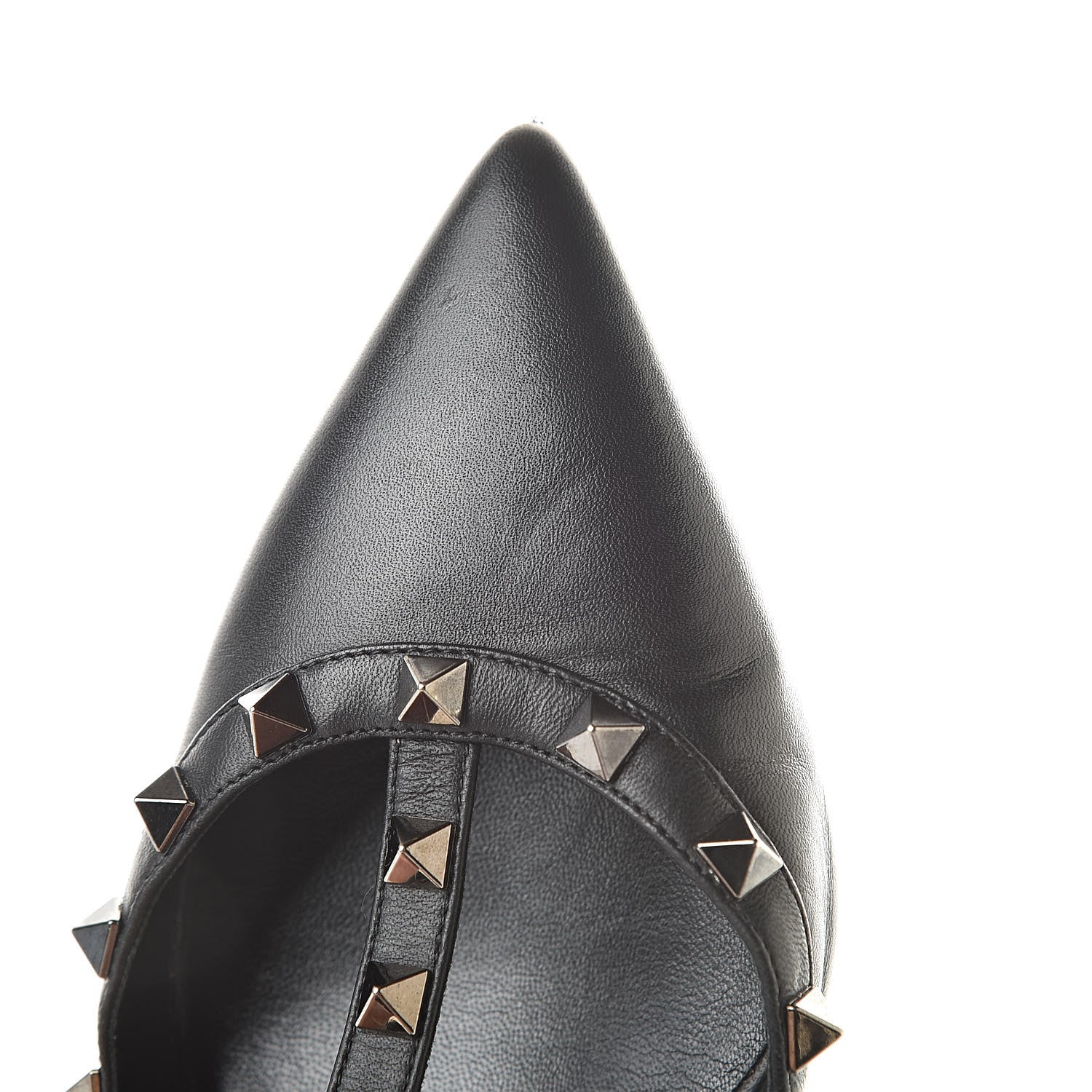 Valentino Garavani Nappa Rockstud Ankle Strap Low Heel Pumps 39 Black 10 of 13