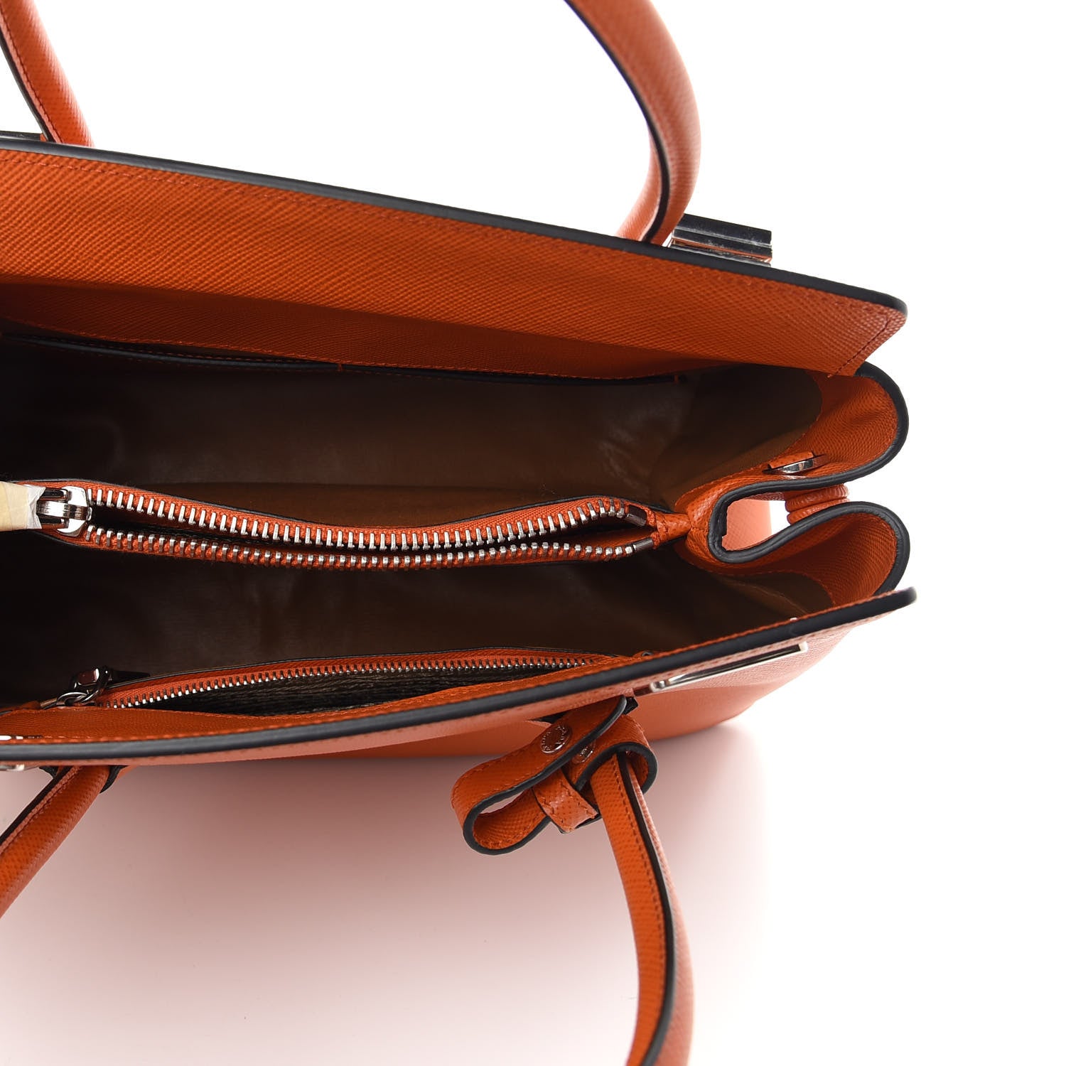 Prada Saffiano Cuir Twin Tote Papaya 4 of 8