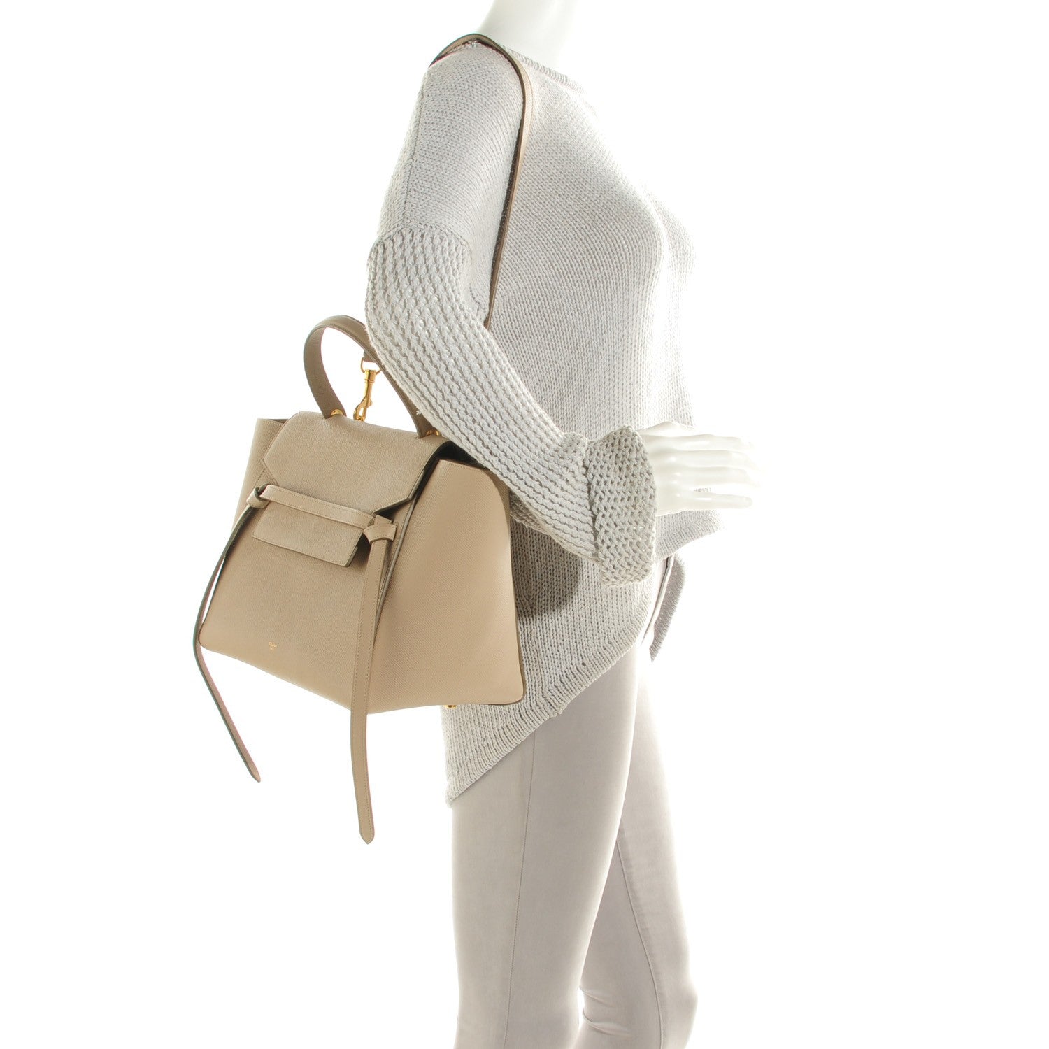 Celine Grained Calfskin Mini Belt Bag Light Taupe 2 of 9