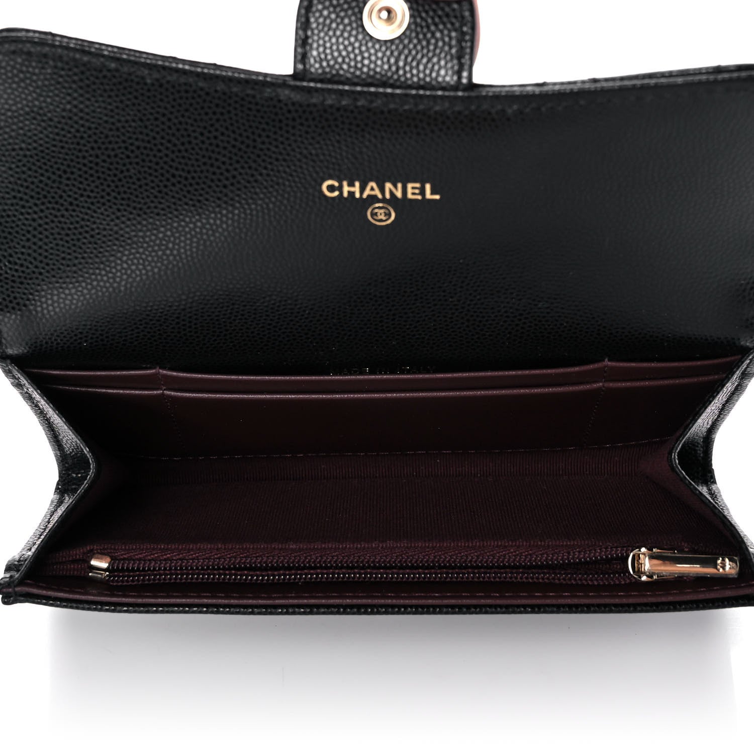 Chanel Caviar Quilted Medium Gusset Flap Wallet Black 5 of 11