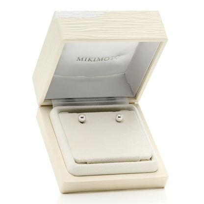 Mikimoto 18K White Gold Akoya Cultured Pearl 6-6.5mm Stud Earrings 5 of 5