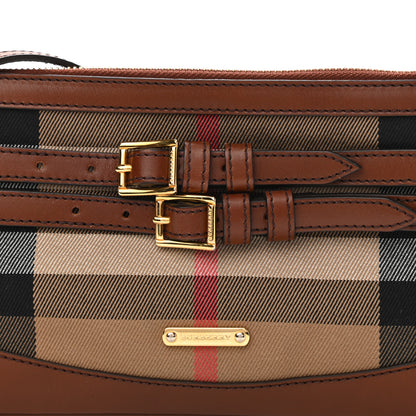 Burberry House Check Bridle Calfskin Peyton Crossbody Dark Tan 9 of 11