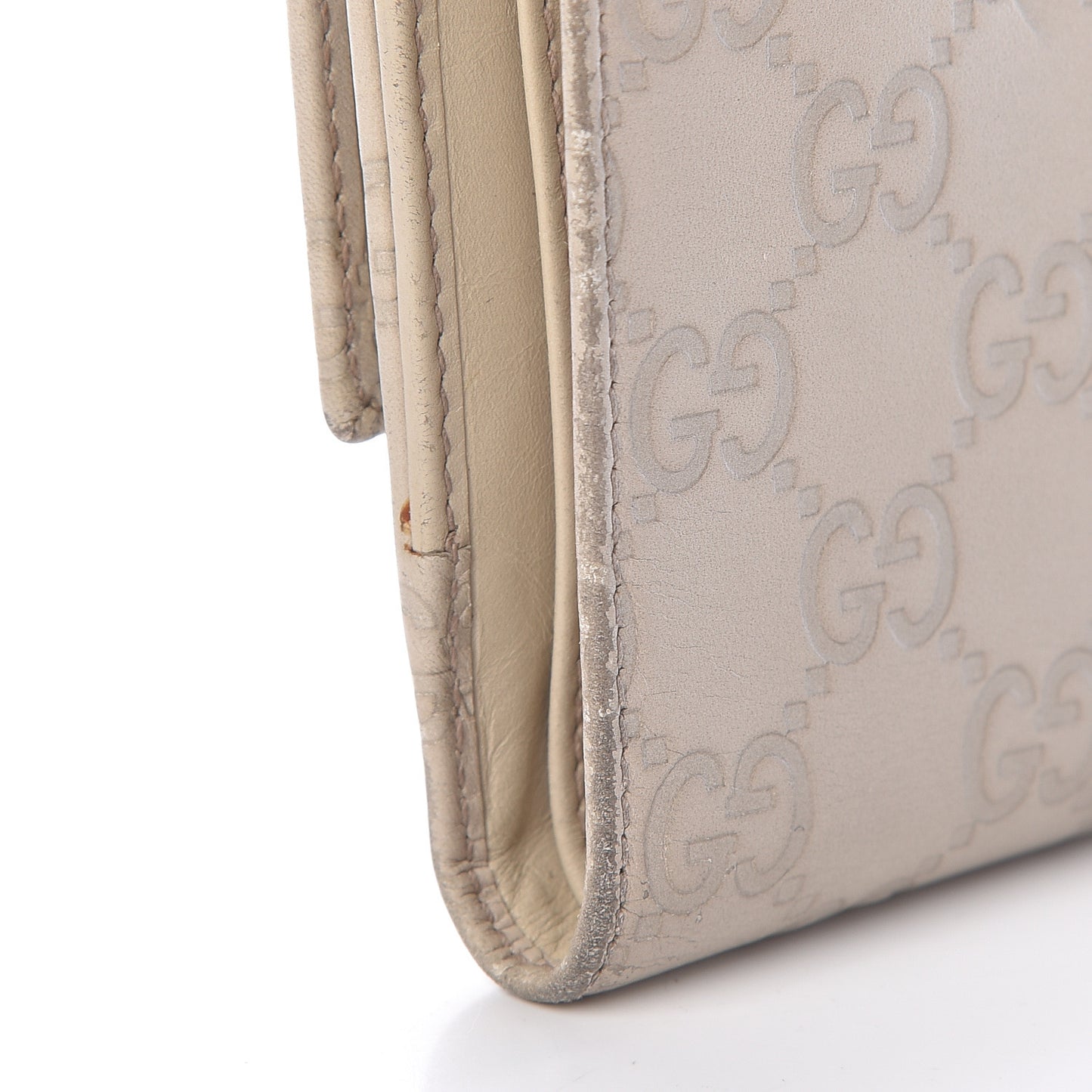 Guccissima Icon Bar French Flap Wallet White