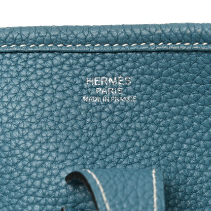 Hermes Taurillon Clemence EVELYNE III PM Blue Jean 6 of 11