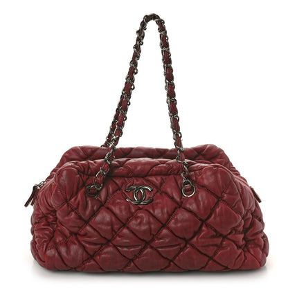 Chanel Calfskin Bubble Quilt Bowler Bordeaux 1 of 12