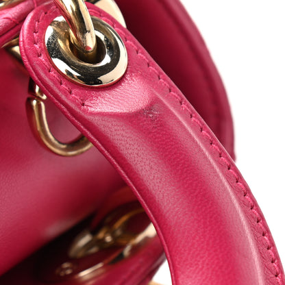 Christian Dior Lambskin Cannage Mini Lady Dior Fuchsia 11 of 11
