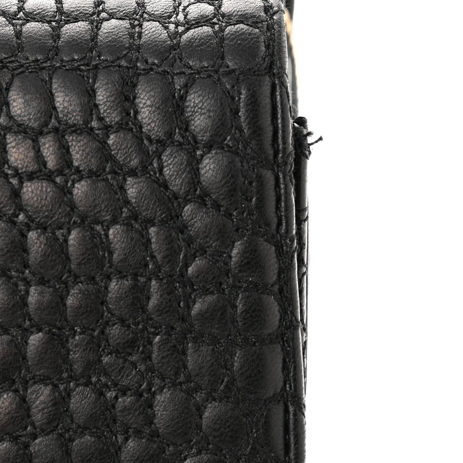 Fendi Nappa Calfskin Crocodile Trapuntata Demi Jour Shoulder Bag Black 11 of 11