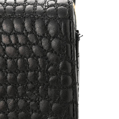 Fendi Nappa Calfskin Crocodile Trapuntata Demi Jour Shoulder Bag Black 11 of 11