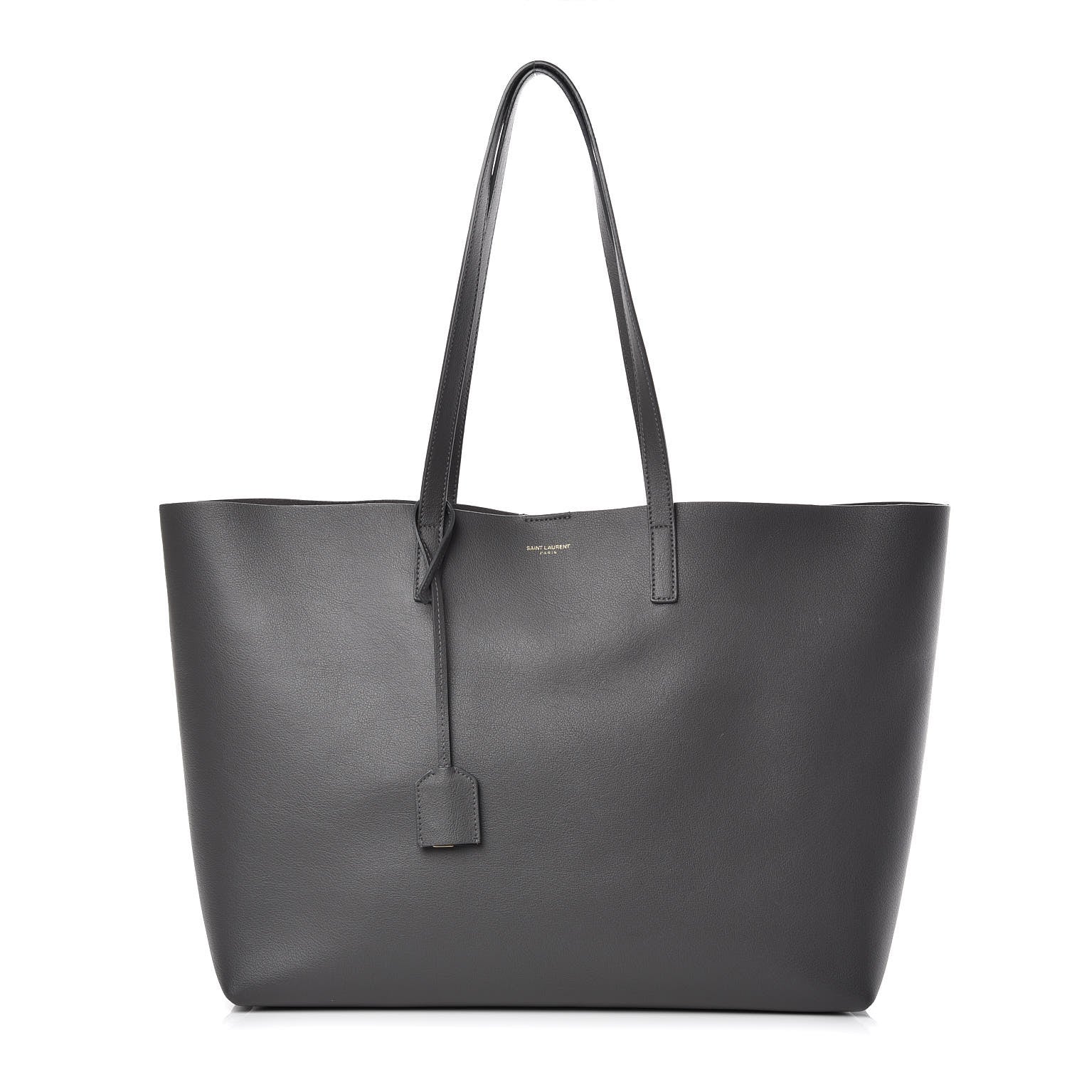 Saint Laurent Calfskin Large Shopping Tote Dark Grey 1 of 11