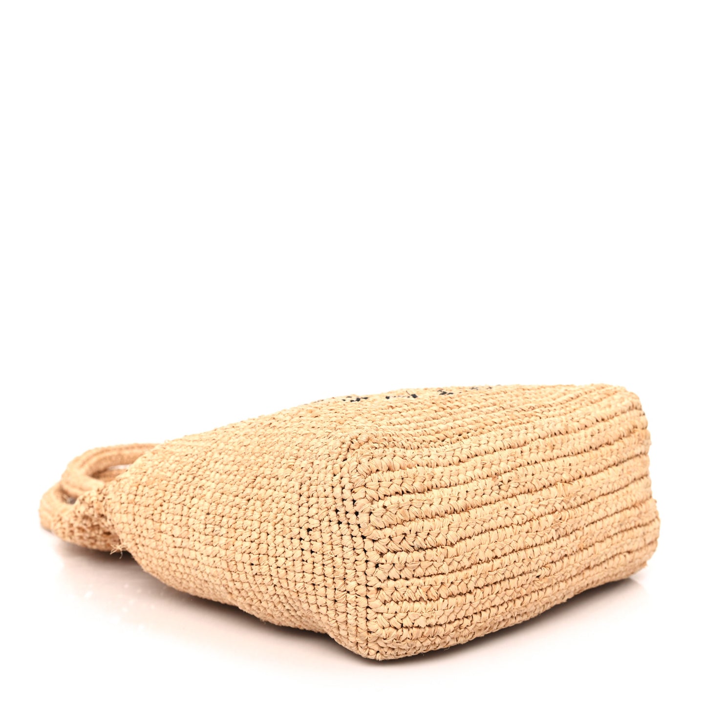 Raffia Crochet Tote Bag Beige