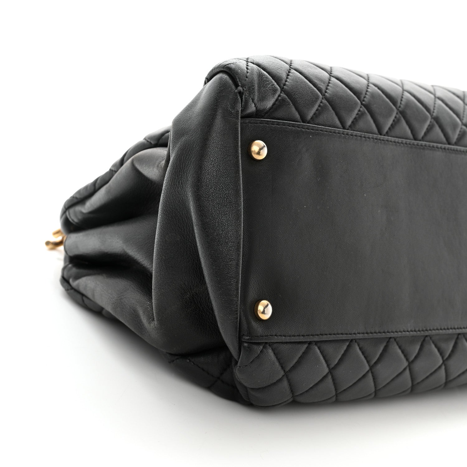 Chanel Lambskin Quilted Large Just Mademoiselle Bowling Bag Black 11 of 12