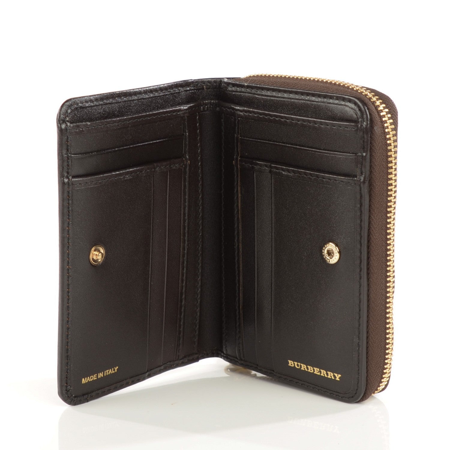 Burberry Haymarket Check Balmore Zip Around Wallet Chocolate 6 of 9