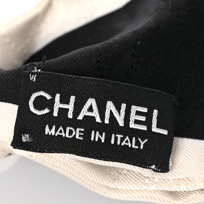 Chanel Silk Hair Tie Black Ivory 4 of 5