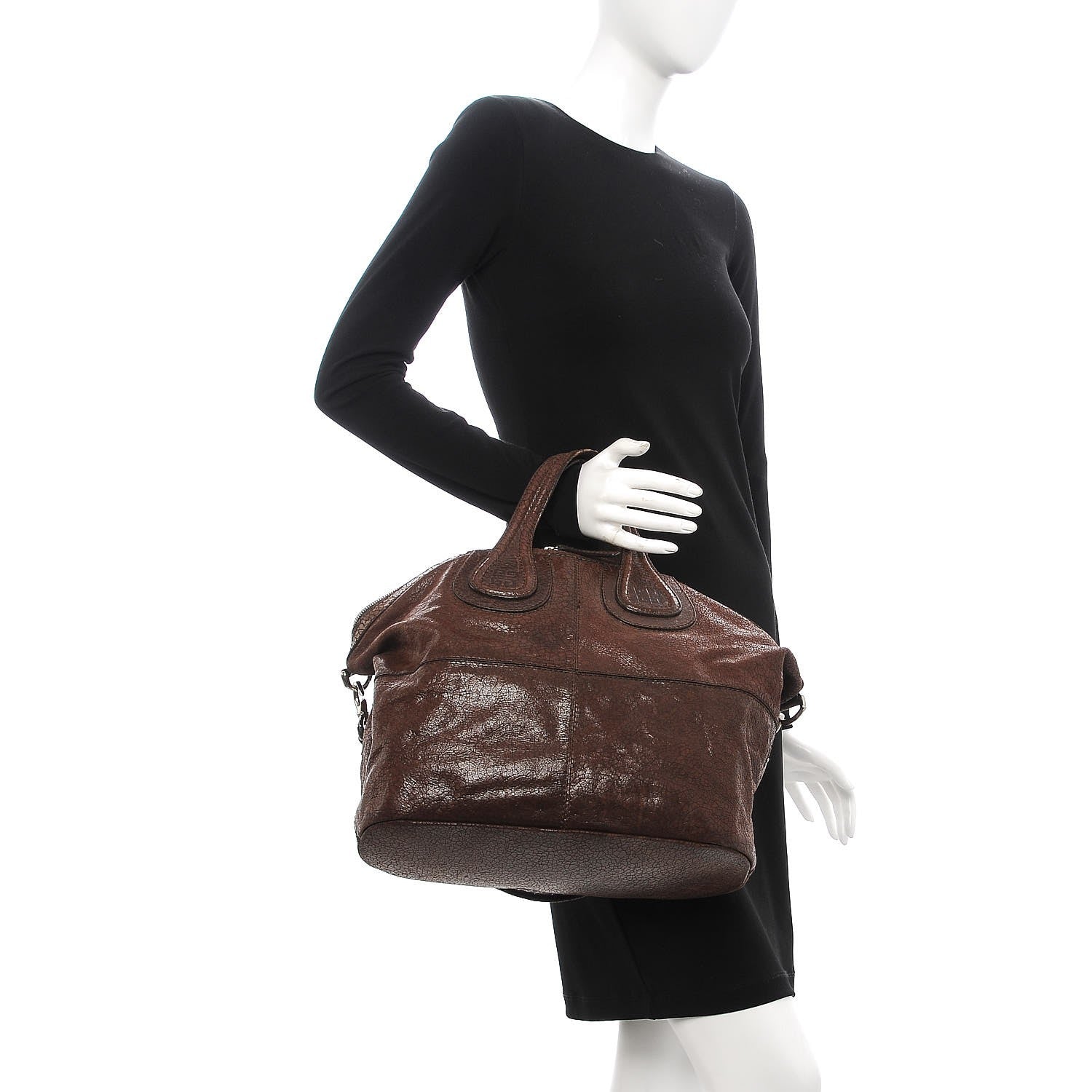 Givenchy Crackled Calfskin Medium Nightingale Brown 3 of 17