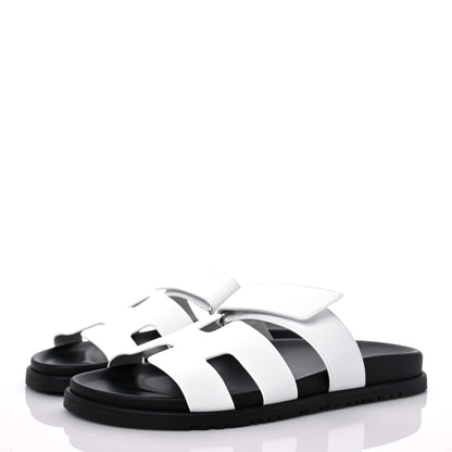 Hermes Calfskin Womens Chypre Sandals 40.5 White 3 of 8