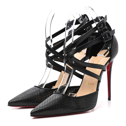 Christian Louboutin Nappa Perforated Victorilla 100 Pumps 39 Black 3 of 7