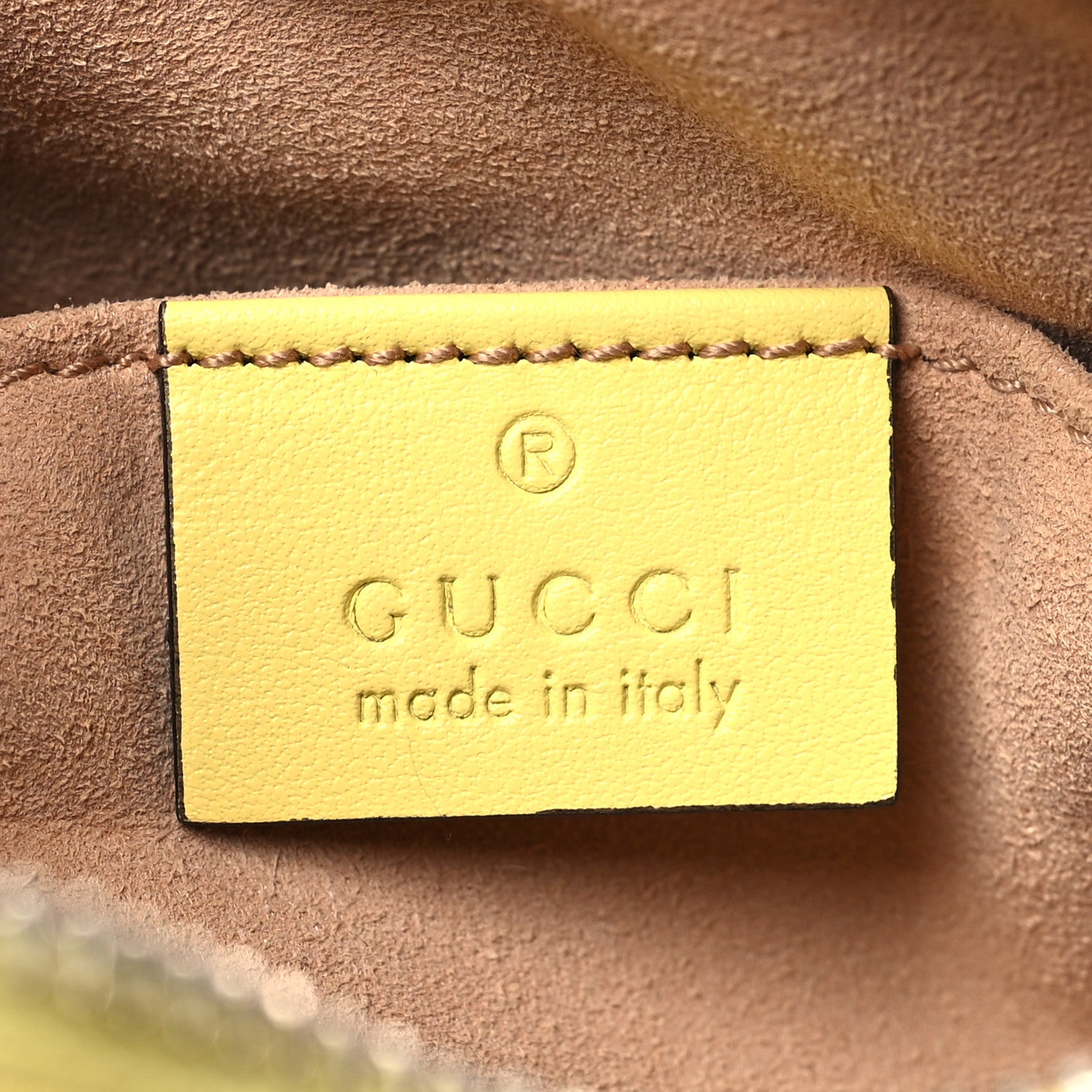 Gucci Calfskin Matelasse Mini GG Marmont Chain Shoulder Bag Banana 6 of 10