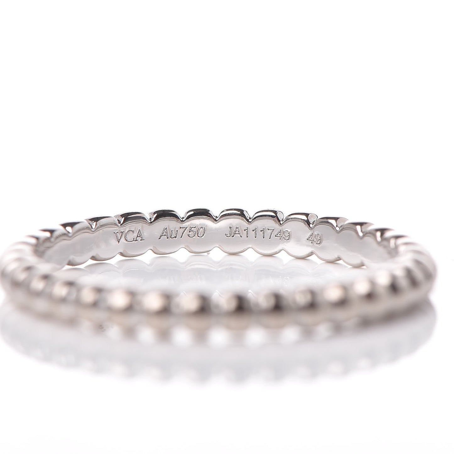 18K White Gold Small Perlee Ring 49 4.75
