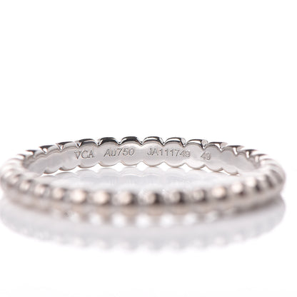 Van Cleef & Arpels 18K White Gold Small Perlee Ring 49 4.75 4 of 5