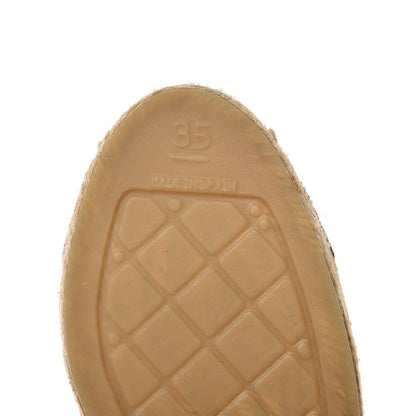 Chanel Suede Pearl CC Espadrilles 35 Beige Black 7 of 11