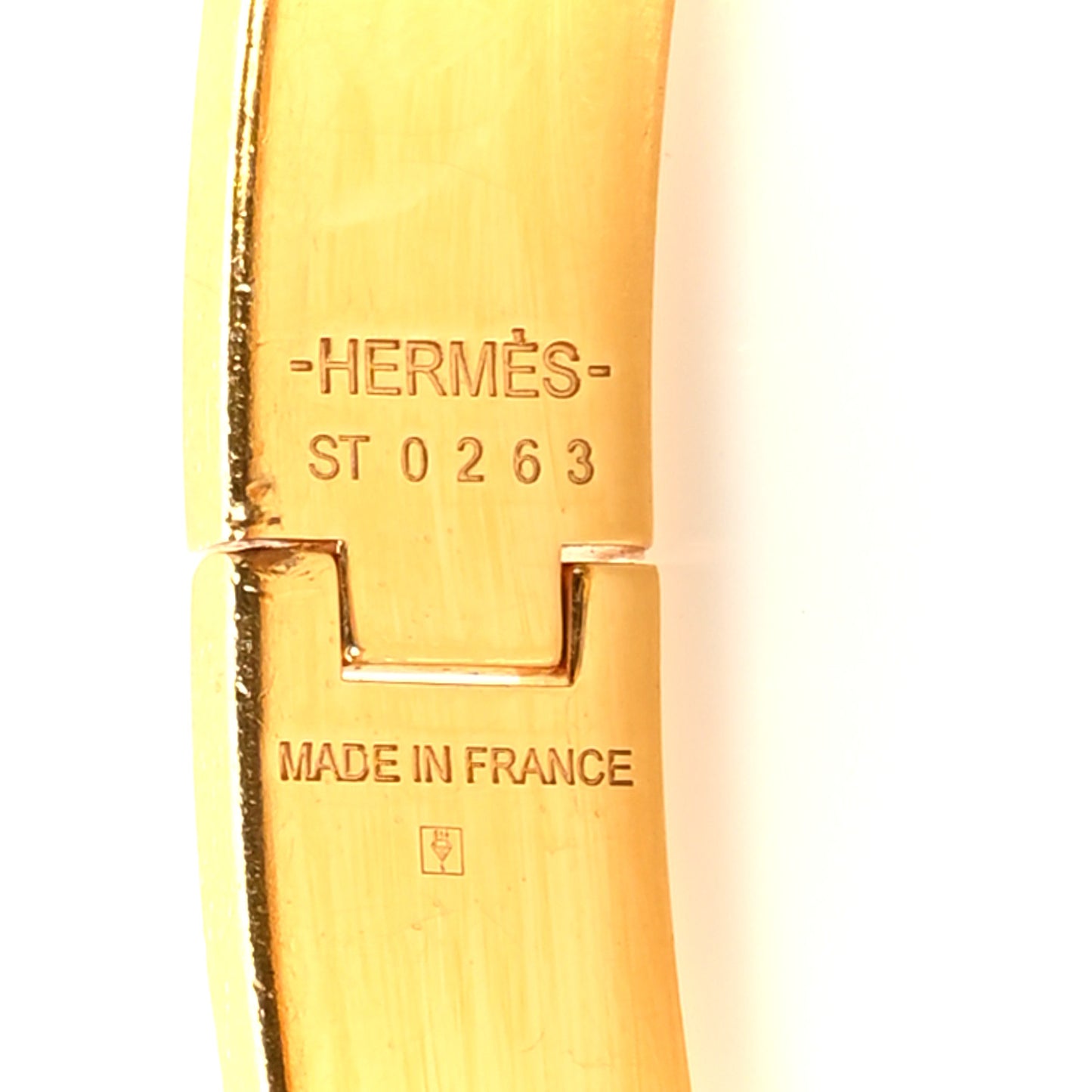 Enamel Narrow Clic Clac H Bracelet GM Marron Glace