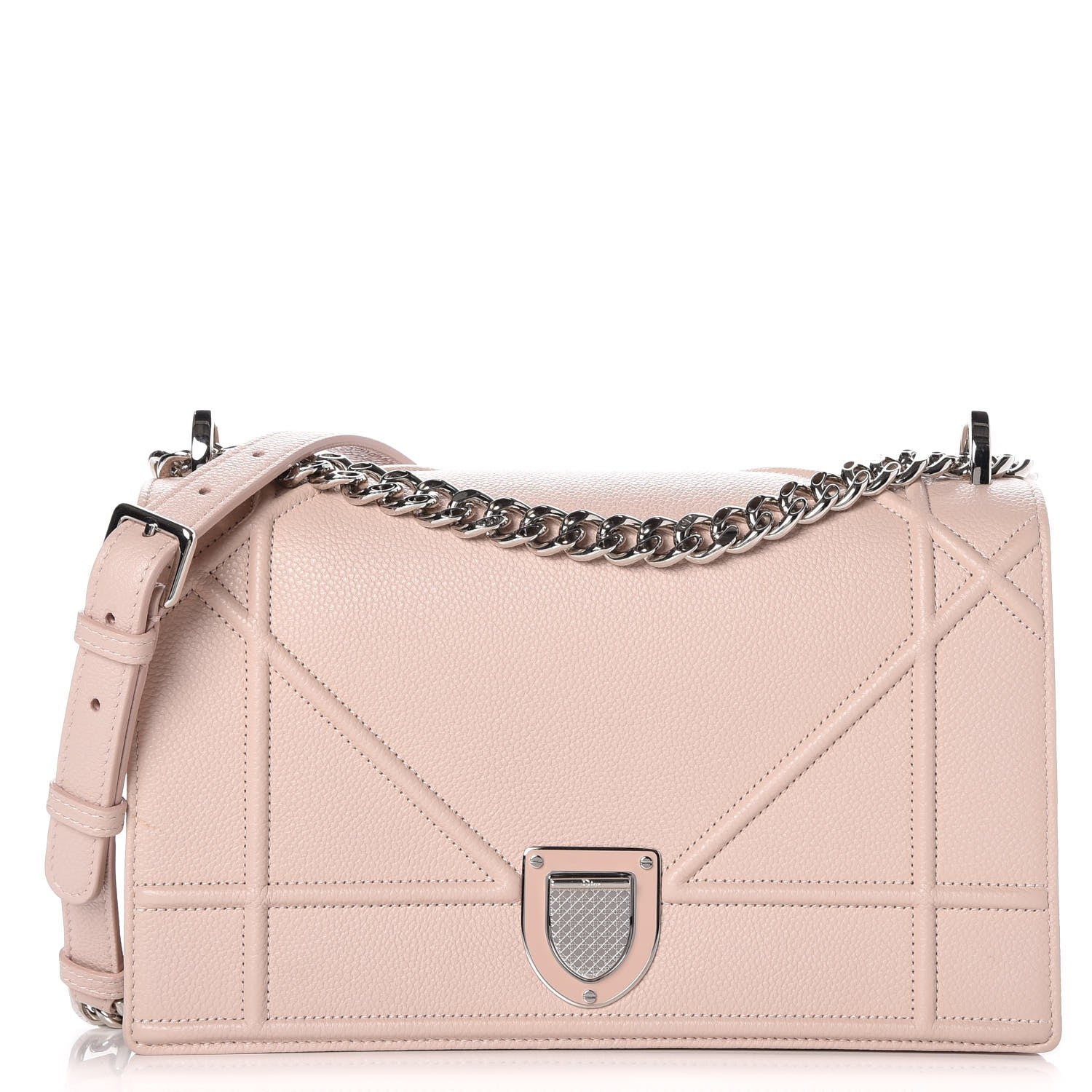 Christian Dior Grained Calfskin Cannage Medium Diorama Flap Bag Rose Poudre 1 of 8