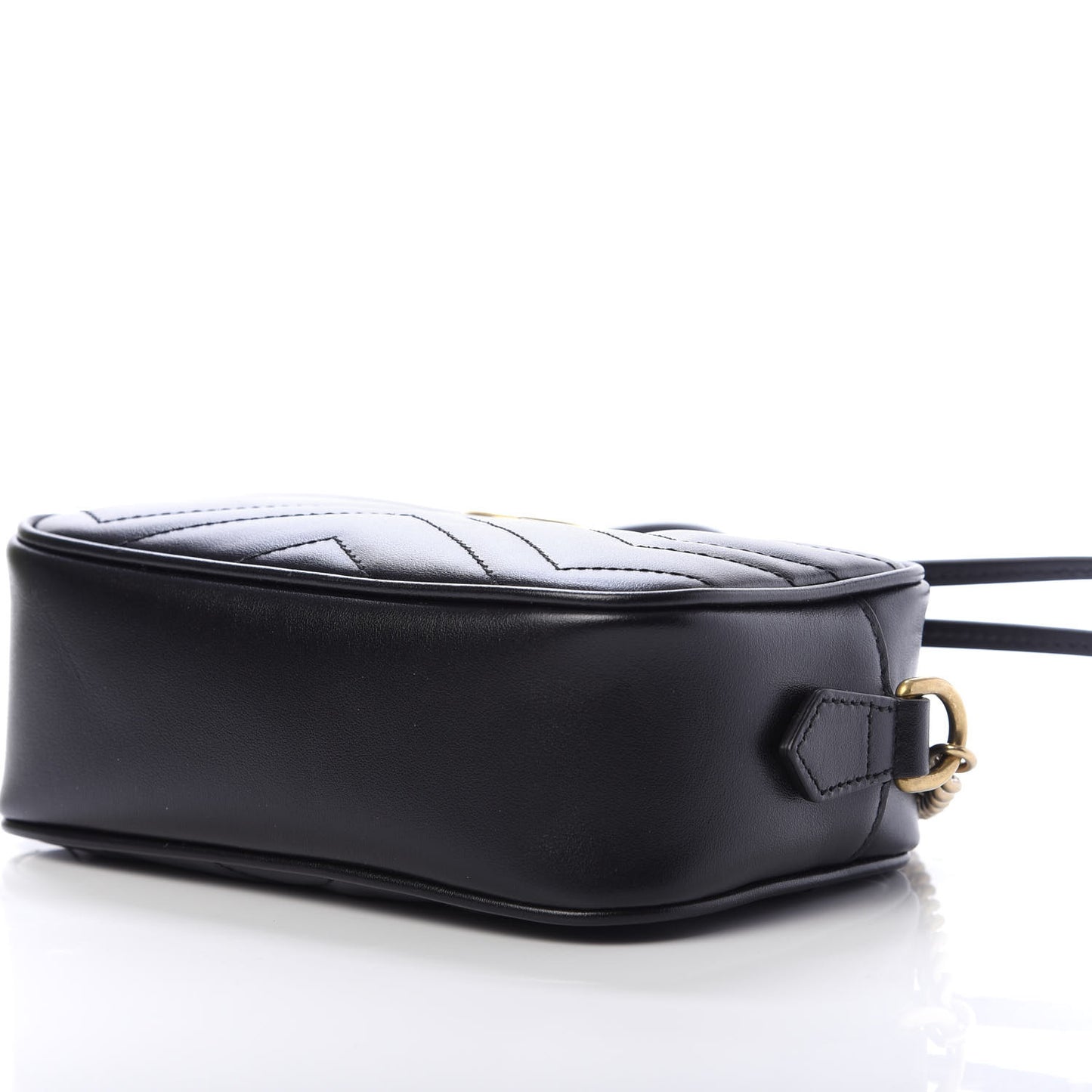 Calfskin Matelasse Mini GG Marmont Chain Shoulder Bag Black