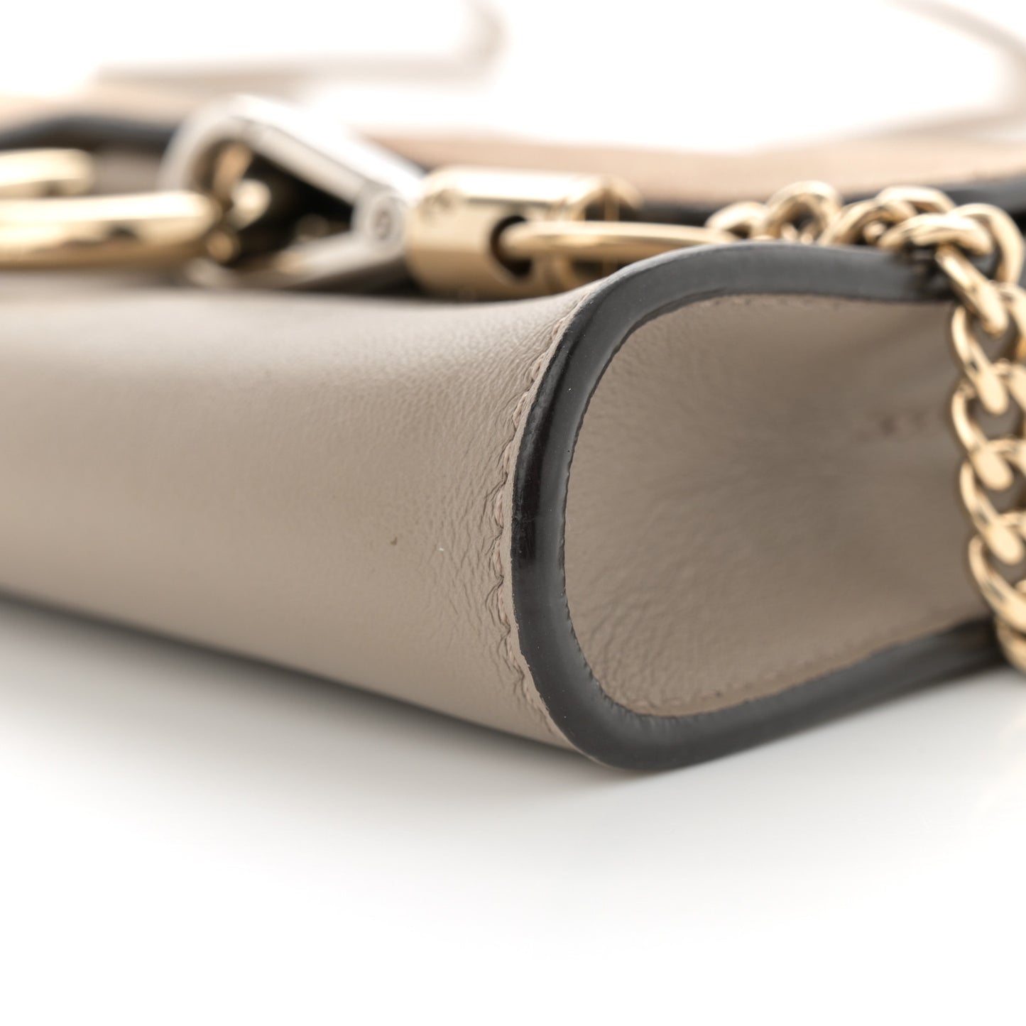 Suede Calfskin Small Faye Shoulder Bag Motty Grey