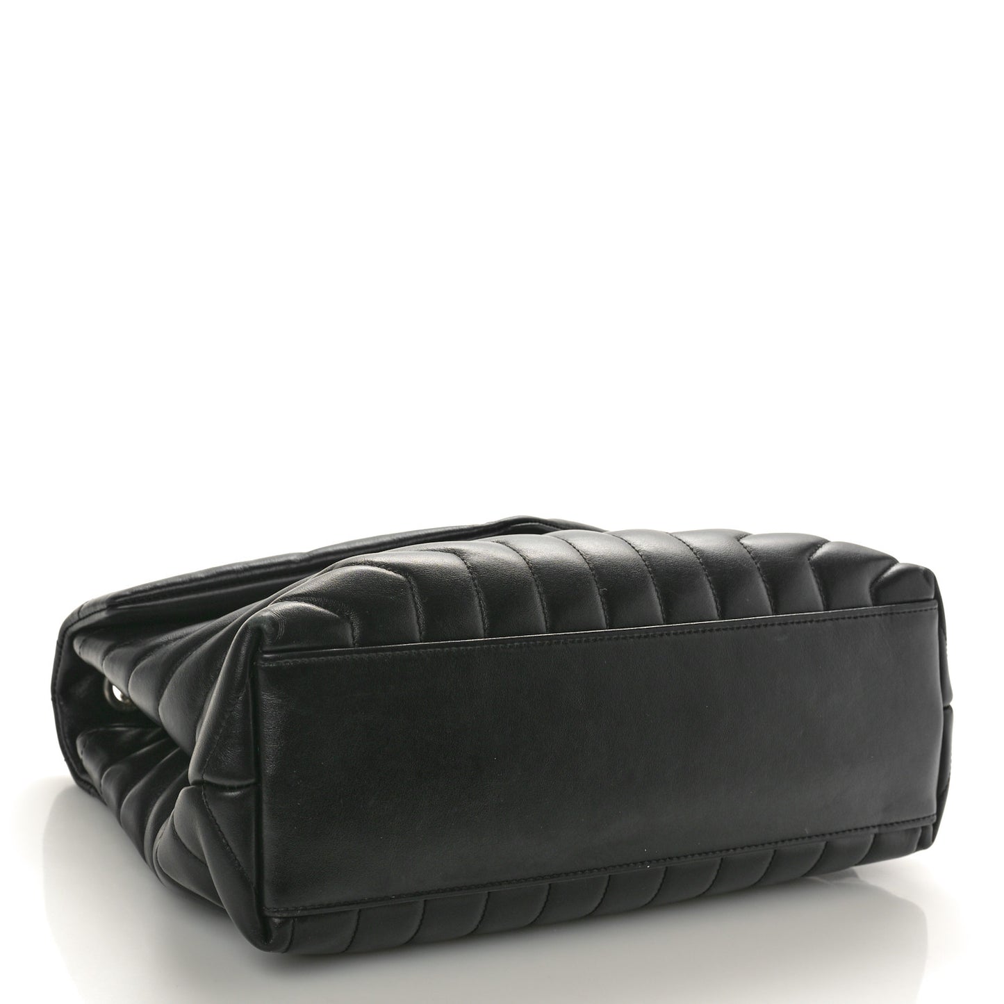 Calfskin Y Quilted Monogram Medium Loulou Chain Satchel Black