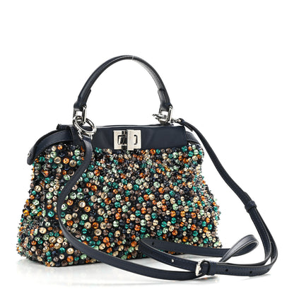 Fendi Beaded Micro Peekaboo Iconic Satchel Blue Multicolor 2 of 12