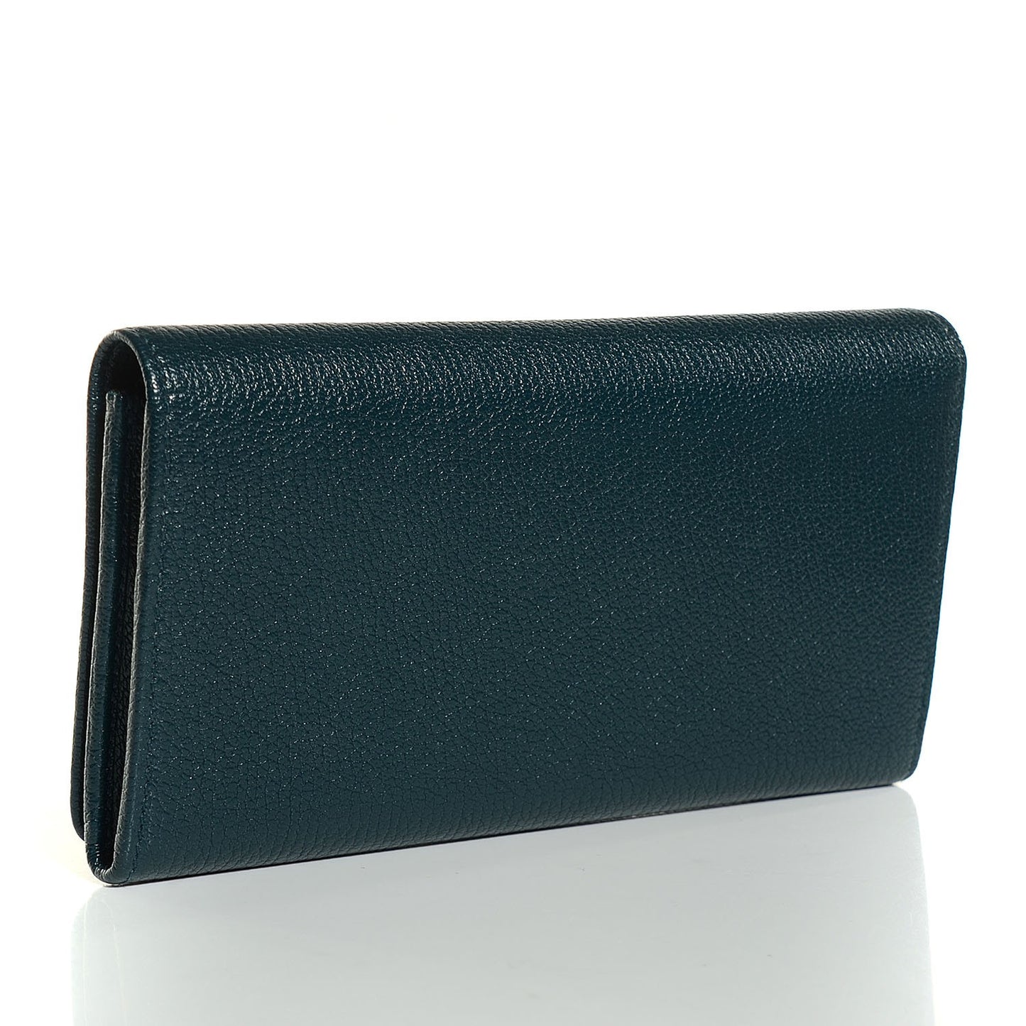 Chevre Metallic Edge Money Wallet Bleu Nuit