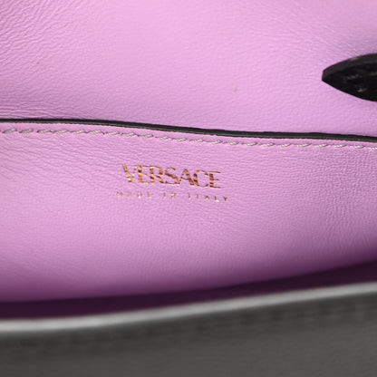 Versace Grained Calfskin Small La Medusa Top Handle Bag Black Lilac 6 of 9