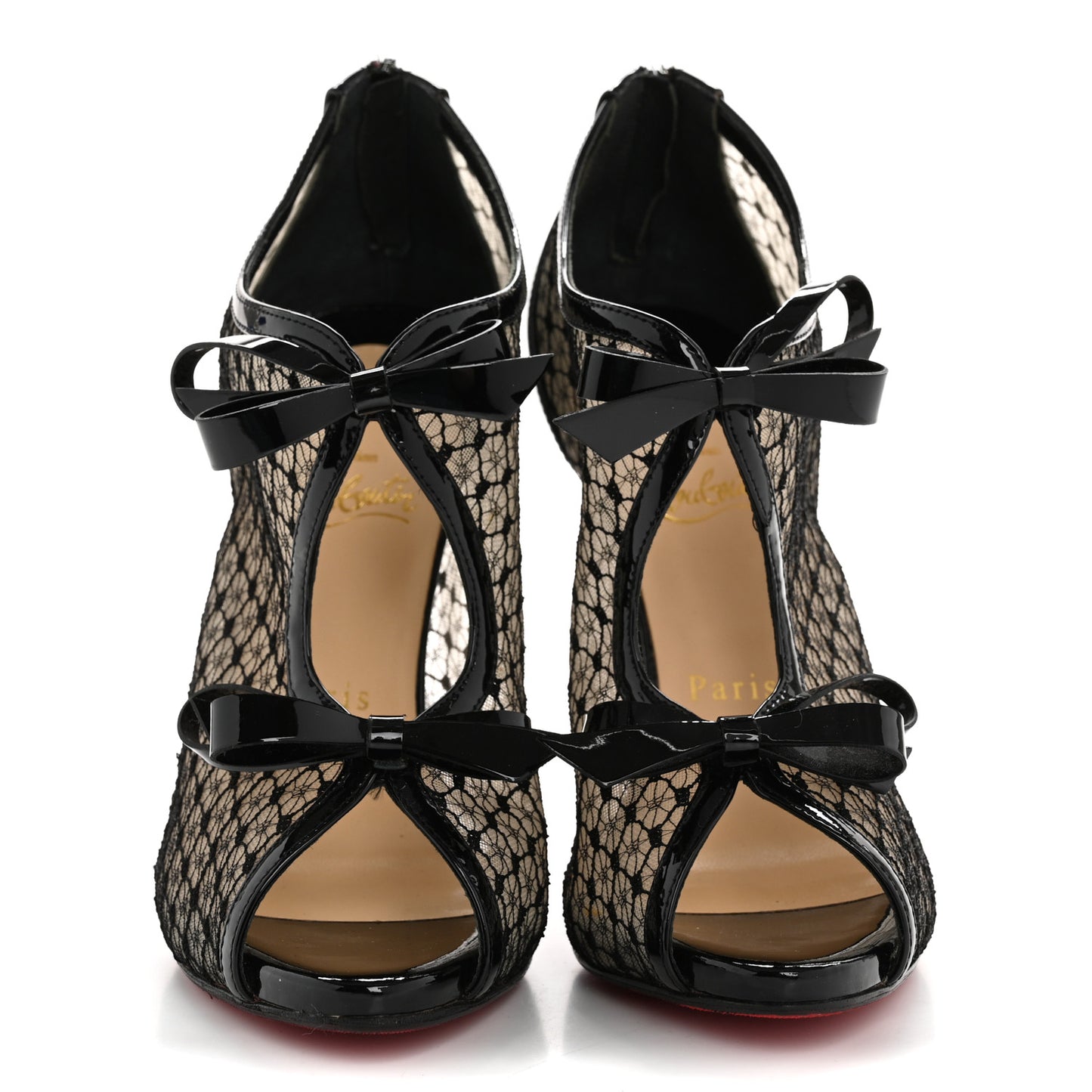 Patent Fishnet Lace Empiralta 120 Pumps 38 Black