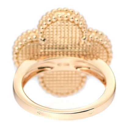 Van Cleef & Arpels 18K Yellow Gold Gray Mother of Pearl Magic Alhambra Ring 51 5.75 4 of 6