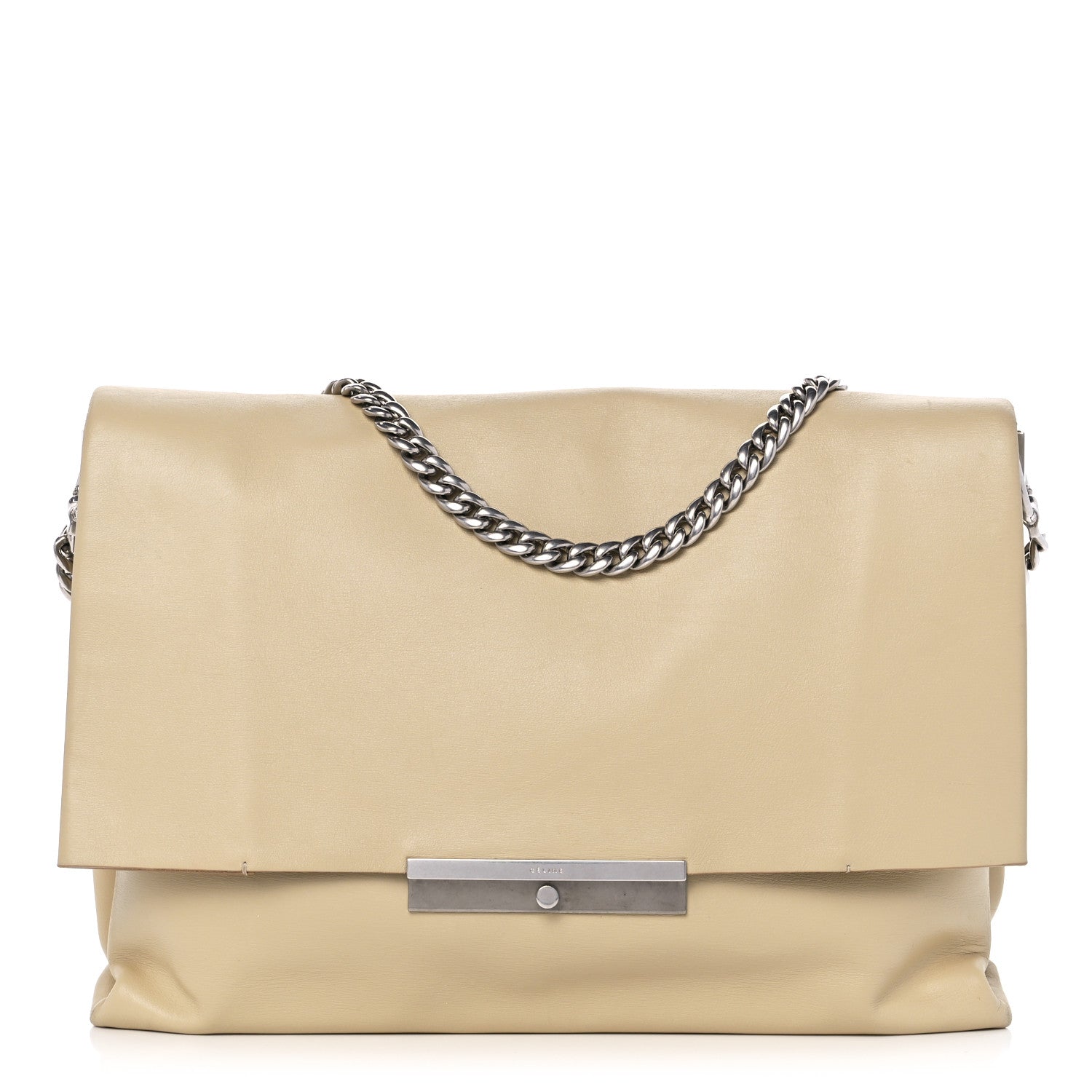 Celine Smooth Calfskin Blade Chain Flap Vanilla 1 of 9