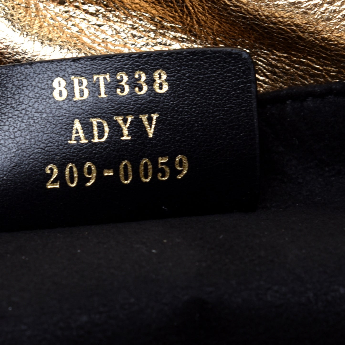 Laminated Calfskin Medium Drawstring Pouch Bag Oro Black
